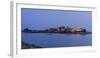 Elisabeth Castle in St Helier on Jersey in the evening at high tide-enricocacciafotografie-Framed Photographic Print