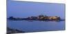 Elisabeth Castle in St Helier on Jersey in the evening at high tide-enricocacciafotografie-Mounted Photographic Print