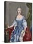 Elisabeth Christine of Brunswick-Wolfenbuttel-Bevern (1715-1797). Engraving. Colored.-Tarker-Stretched Canvas