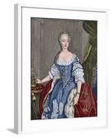 Elisabeth Christine of Brunswick-Wolfenbuttel-Bevern (1715-1797). Engraving. Colored.-Tarker-Framed Giclee Print