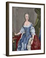 Elisabeth Christine of Brunswick-Wolfenbuttel-Bevern (1715-1797). Engraving. Colored.-Tarker-Framed Giclee Print