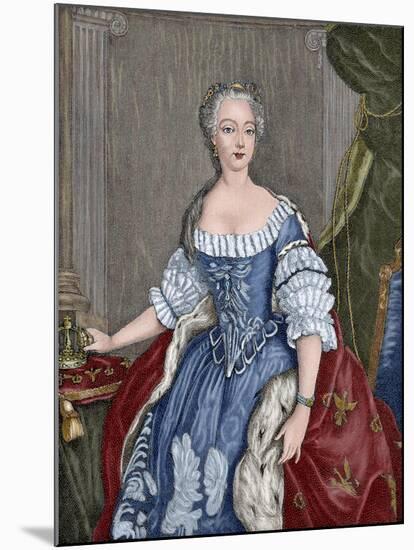 Elisabeth Christine of Brunswick-Wolfenbuttel-Bevern (1715-1797). Engraving. Colored.-Tarker-Mounted Giclee Print