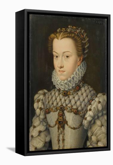 Elisabeth of Austria, Queen of France, Ca 1571-1572-François Clouet-Framed Stretched Canvas