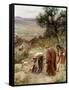 Elisha and the Shunamite woman - Bible-William Brassey Hole-Framed Stretched Canvas