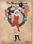 A Young Flapper Girl in a Christmas Theme Dress-Elisie Harding-Framed Art Print