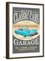 Elite Classic Cars Garage - Vintage Sign-Lantern Press-Framed Art Print