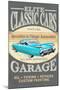 Elite Classic Cars Garage - Vintage Sign-Lantern Press-Mounted Art Print