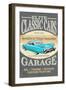 Elite Classic Cars Garage - Vintage Sign-Lantern Press-Framed Art Print