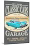 Elite Classic Cars Garage - Vintage Sign-Lantern Press-Mounted Art Print