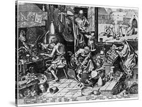 Elixir of Life: 'The Alchemist, 1558-Pieter Bruegel the Elder-Stretched Canvas