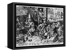 Elixir of Life: 'The Alchemist, 1558-Pieter Bruegel the Elder-Framed Stretched Canvas