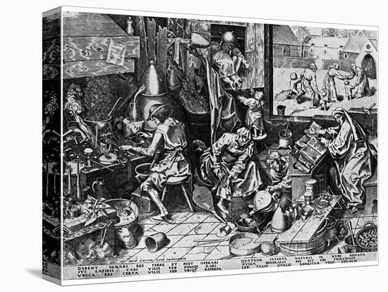 Elixir of Life: 'The Alchemist, 1558-Pieter Bruegel the Elder-Stretched Canvas
