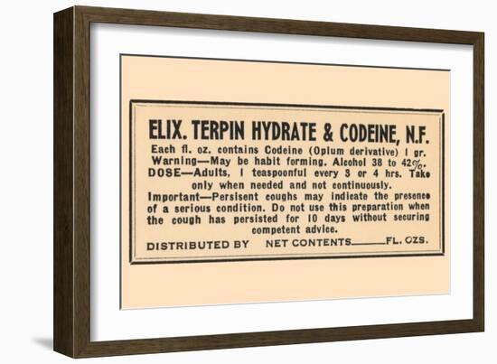 Elixir Terpin Hydrate & Codeine, N.F.-null-Framed Art Print