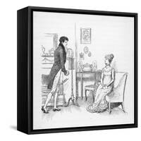 Elizabeth Bennet Refuses Mr. Darcy-Hugh Thomson-Framed Stretched Canvas