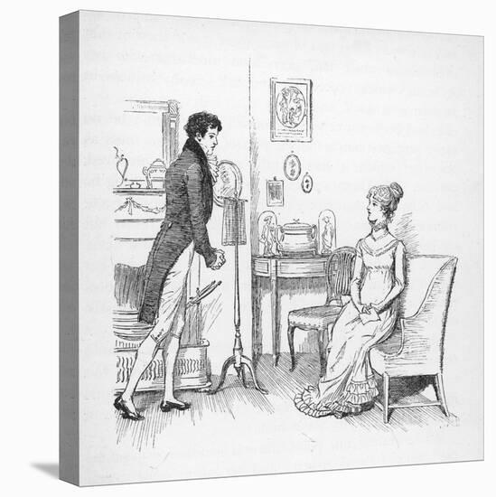Elizabeth Bennet Refuses Mr. Darcy-Hugh Thomson-Stretched Canvas