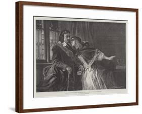 Elizabeth Claypole Warning Her Father, Oliver Cromwell, Not to Accept the Crown-Julius Friedrich Anton Schrader-Framed Giclee Print