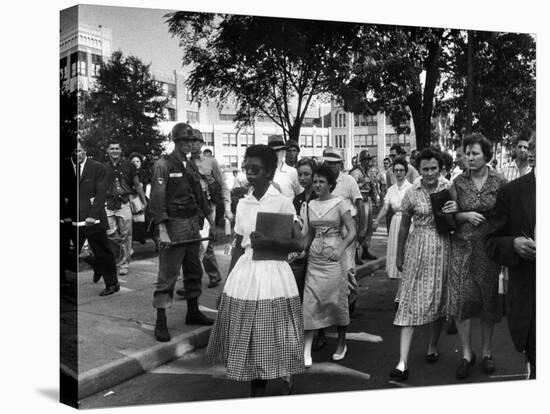 Elizabeth Eckford with Snarling Parents After turning Away From Entering Central High School-Francis Miller-Stretched Canvas
