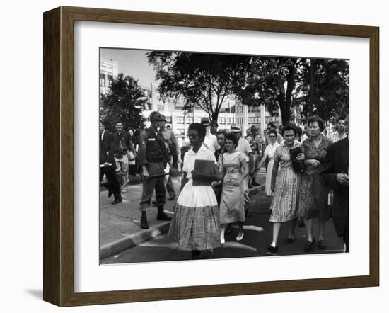 Elizabeth Eckford with Snarling Parents After turning Away From Entering Central High School-Francis Miller-Framed Photographic Print