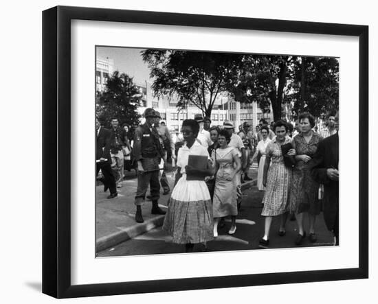 Elizabeth Eckford with Snarling Parents After turning Away From Entering Central High School-Francis Miller-Framed Photographic Print