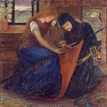 Lady Affixing Pennant to a Knight's Spear-Elizabeth Eleanor Siddal-Giclee Print