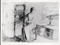 The Lady of Shalott, 1853 (Ink on Paper) (B/W Photo)-Elizabeth Eleanor Siddal-Giclee Print