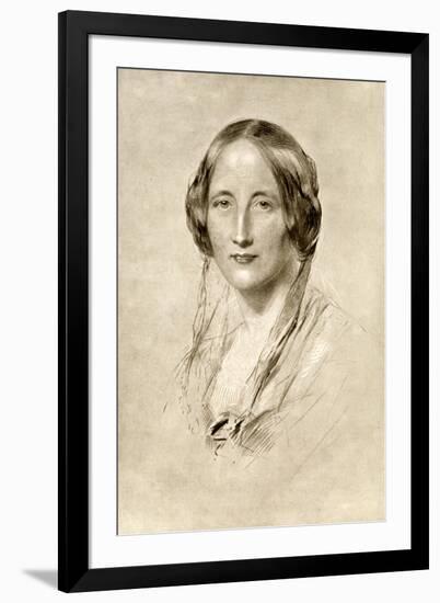 Elizabeth Gaskell, British 19th Century Novelist-George Richmond-Framed Giclee Print