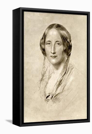 Elizabeth Gaskell, British 19th Century Novelist-George Richmond-Framed Stretched Canvas