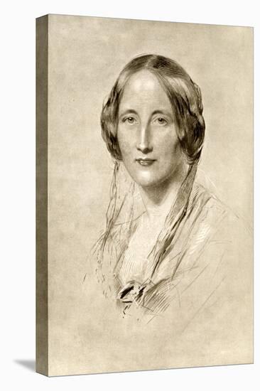 Elizabeth Gaskell, British 19th Century Novelist-George Richmond-Stretched Canvas