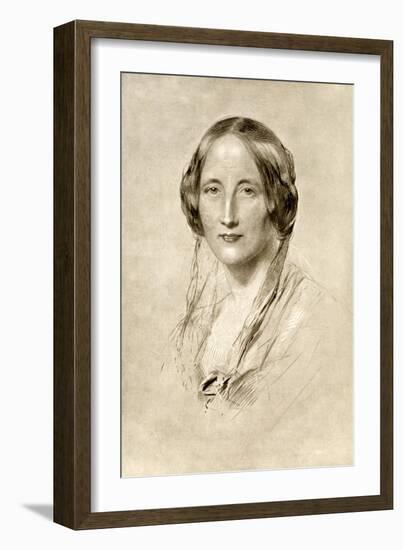 Elizabeth Gaskell, British 19th Century Novelist-George Richmond-Framed Giclee Print