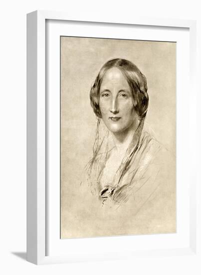 Elizabeth Gaskell, British 19th Century Novelist-George Richmond-Framed Giclee Print