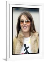 Elizabeth Hurley Joins Tom Isaacs on Final Stage of Walk at Britain Millennium Bridge-null-Framed Photographic Print