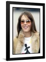 Elizabeth Hurley Joins Tom Isaacs on Final Stage of Walk at Britain Millennium Bridge-null-Framed Photographic Print