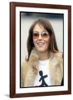 Elizabeth Hurley Joins Tom Isaacs on Final Stage of Walk at Britain Millennium Bridge-null-Framed Photographic Print