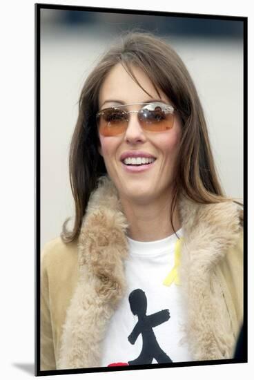 Elizabeth Hurley Joins Tom Isaacs on Final Stage of Walk at Britain Millennium Bridge-null-Mounted Premium Photographic Print