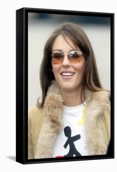 Elizabeth Hurley Joins Tom Isaacs on Final Stage of Walk at Britain Millennium Bridge-null-Framed Stretched Canvas