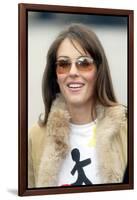 Elizabeth Hurley Joins Tom Isaacs on Final Stage of Walk at Britain Millennium Bridge-null-Framed Photographic Print
