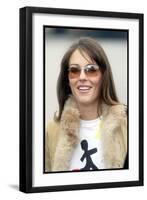 Elizabeth Hurley Joins Tom Isaacs on Final Stage of Walk at Britain Millennium Bridge-null-Framed Photographic Print