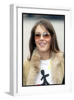 Elizabeth Hurley Joins Tom Isaacs on Final Stage of Walk at Britain Millennium Bridge-null-Framed Photographic Print