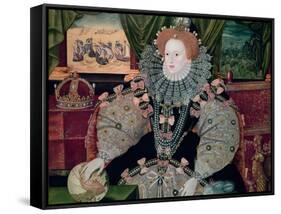 Elizabeth I, Armada Portrait, circa 1588-George Gower-Framed Stretched Canvas