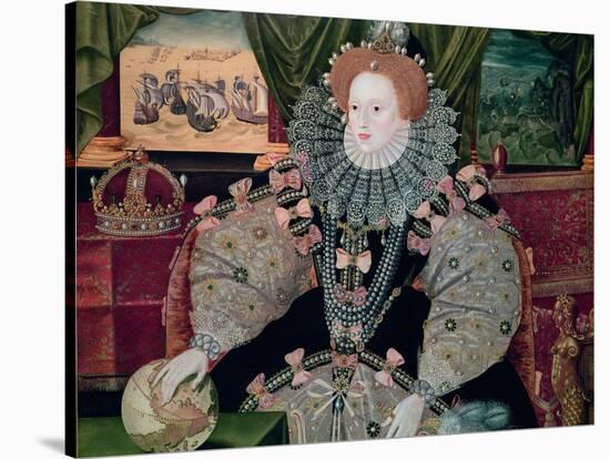 Elizabeth I, Armada Portrait, circa 1588-George Gower-Stretched Canvas