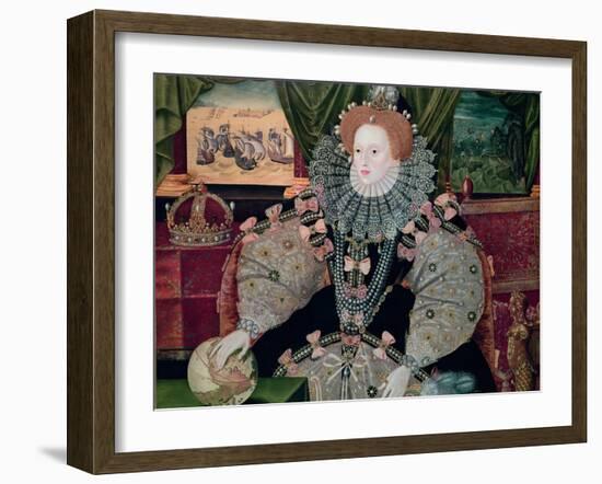 Elizabeth I, Armada Portrait, circa 1588-George Gower-Framed Giclee Print