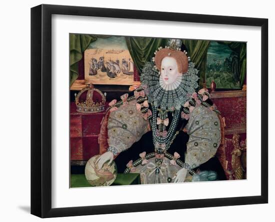 Elizabeth I, Armada Portrait, circa 1588-George Gower-Framed Giclee Print