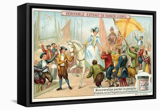 Elizabeth I of England Amongst Her Navy's Sailors-null-Framed Stretched Canvas
