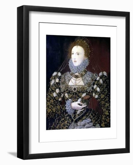 Elizabeth I, Queen of England and Ireland, 1575-Nicholas Hilliard-Framed Giclee Print