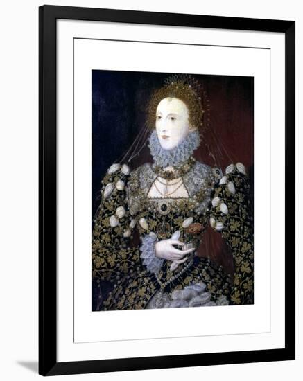 Elizabeth I, Queen of England and Ireland, 1575-Nicholas Hilliard-Framed Giclee Print