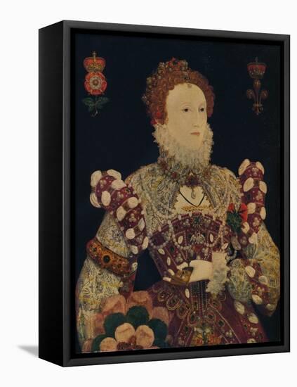 Elizabeth I, Queen of England and Ireland, c1574-Nicholas Hilliard-Framed Stretched Canvas