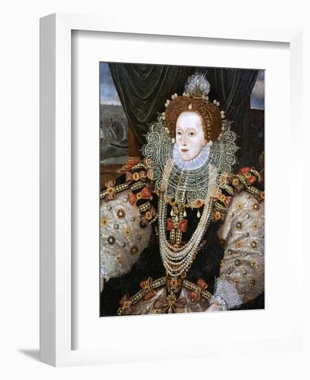 Elizabeth I, Queen of England and Ireland, C1588-George Gower-Framed Giclee Print