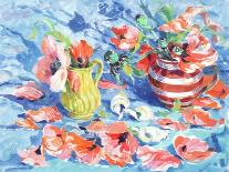 Poppies in a Red-Striped Jug-Elizabeth Jane Lloyd-Giclee Print