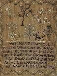 Silk-On-Linen Needlework Sampler, Dated 1802-Elizabeth Ludlow-Giclee Print