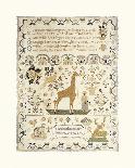 Sampler with Giraffe-Elizabeth Mastern-Framed Premium Giclee Print